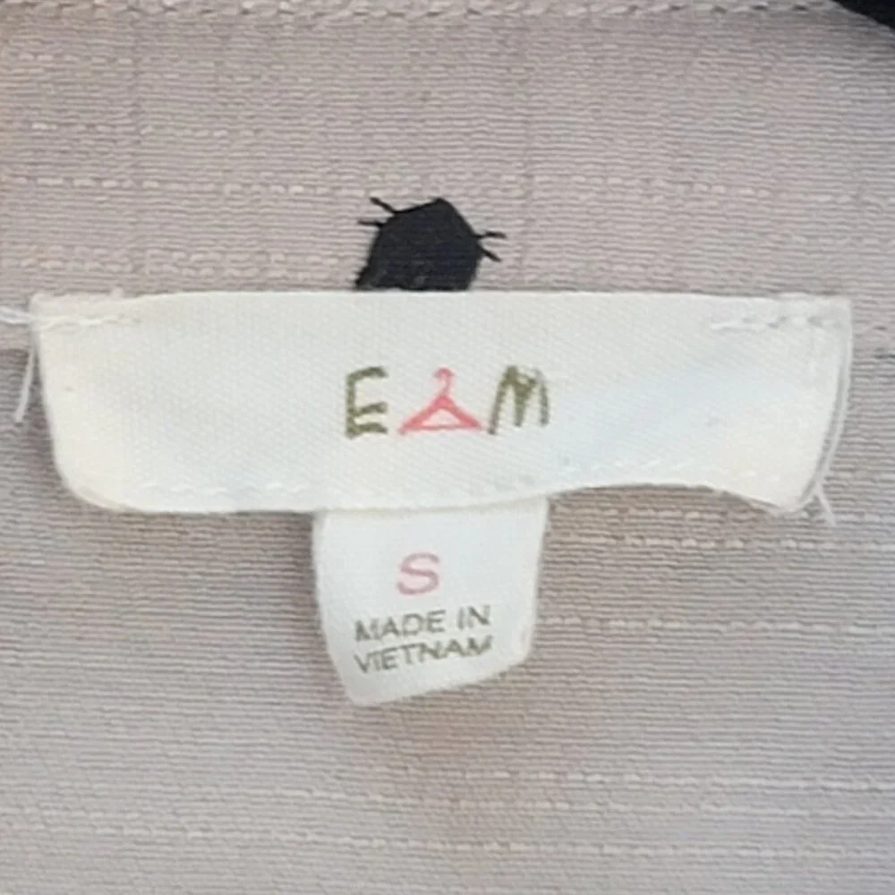 E Hanger M Black and Tan Tie Neck Blouse With All Over Black Kitty Cat Print - S - Picture 7 of 7